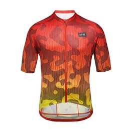 GORE Tricou de ciclism cu mânecă scurtă - RAIN CAMO - portocaliu/galben