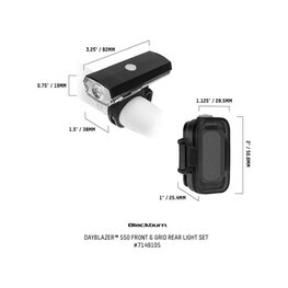 BLACKBURN set de lumini - Blackburn DAYVLAZER 550 + GRID REAR (set) USB-C