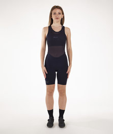 SANTINI Pantaloni scurți de ciclism cu bretele - UNICO LADY - negru