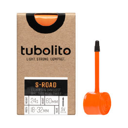 TUBOLITO cameră - S-TUBO ROAD 700x18/28C BLACK - SV80 - portocaliu