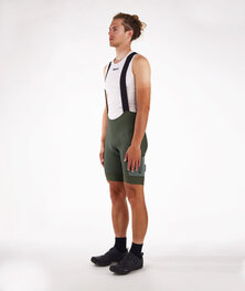 SANTINI Pantaloni scurți de ciclism cu bretele - GRAVEL - verde