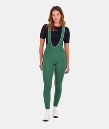 SANTINI Pantaloni de ciclism lungi cu bretele - RTR - verde deschis