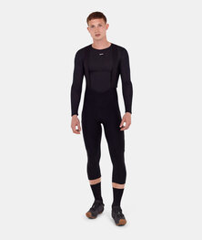 SANTINI Pantaloni de ciclism 3/4 cu bretele - CARGO - negru