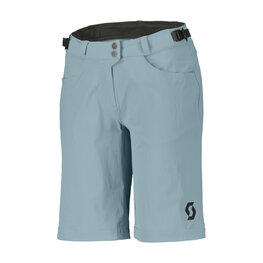 SCOTT Pantaloni scurți de ciclism fără bretele - TRAIL FLOW W/PAD W - albastru