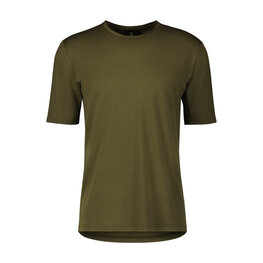 SCOTT Tricou de ciclism cu mânecă scurtă - COMMUTER MERINO - maro