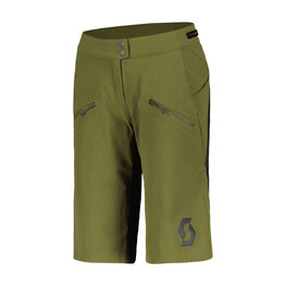 SCOTT Pantaloni scurți de ciclism fără bretele - TRAIL VERTIC PRO W/PAD W - verde/negru
