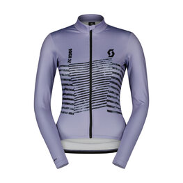 SCOTT Tricou de cilism pentru iarnă cu mânecă lungă - TEAM WARM GRAPHICS - albastru deschis