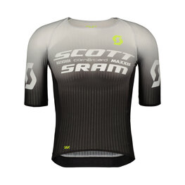 SCOTT Tricou de ciclism cu mânecă scurtă - SRAM RACE - negru/alb