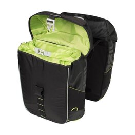 BASIL Geantă de ciclism - MILES DOUBLE BAG - negru/verde