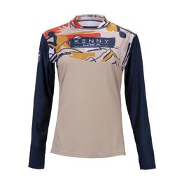 KENNY Tricou de ciclism cu mânecă lungă de vară - CHARGER W - albastru/maro