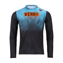 KENNY Tricou de ciclism cu mânecă lungă de vară - CHARGER  - albastru deschis/albastru