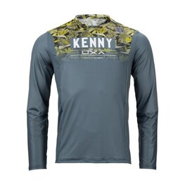 KENNY Tricou de ciclism cu mânecă lungă de vară - CHARGER - galben/gri