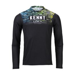 KENNY Tricou de ciclism cu mânecă lungă de vară - CHARGER - albastru/verde/negru