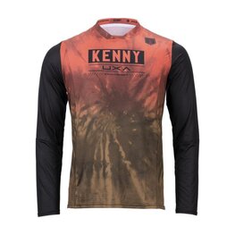 KENNY Tricou de ciclism cu mânecă lungă de vară - CHARGER  - roz/maro