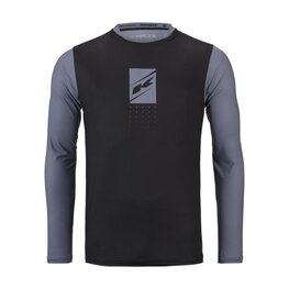KENNY Tricou de ciclism cu mânecă lungă de vară - PROLIGHT 25 - negru/gri