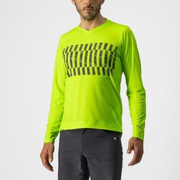CASTELLI Tricou de ciclism cu mânecă lungă de vară - TRAIL TECH - verde deschis