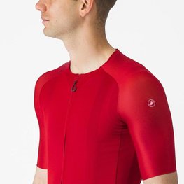 CASTELLI Tricou de ciclism cu mânecă scurtă - AERO RACE 7.0 - roșu