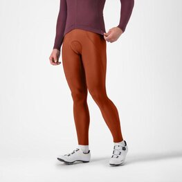 CASTELLI Pantaloni de ciclism lungi cu bretele - ESPRESSO - roșu