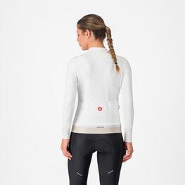 CASTELLI Tricou de cilism pentru iarnă cu mânecă lungă - ESPRESSO THERMAL W - alb