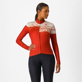CASTELLI Tricou de cilism pentru iarnă cu mânecă lungă - UNLIMITED THERMAL 2 W - roșu