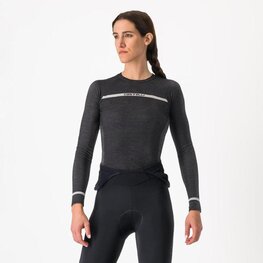 CASTELLI Tricou de ciclism cu mânecă lungă - MERINO SEAMLESS W - negru