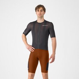CASTELLI Pantaloni scurți de ciclism cu bretele - UNLIMITED ENDURANCE - roșu