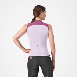 CASTELLI Tricoul de ciclism fără mâneci - SOLE - mov/alb