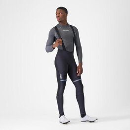 CASTELLI Pantaloni de ciclism lungi cu bretele - POLARE 4 - negru