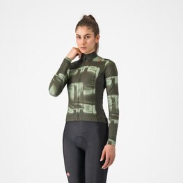 CASTELLI Tricou de cilism pentru iarnă cu mânecă lungă - BLUR THERMAL - verde