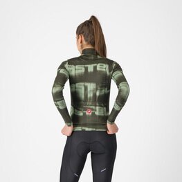 CASTELLI Tricou de cilism pentru iarnă cu mânecă lungă - BLUR THERMAL - verde