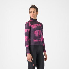 CASTELLI Tricou de cilism pentru iarnă cu mânecă lungă - BLUR THERMAL - negru/mov
