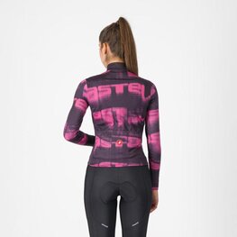 CASTELLI Tricou de cilism pentru iarnă cu mânecă lungă - BLUR THERMAL - negru/mov