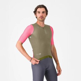 CASTELLI Tricou de ciclism cu mânecă scurtă - CORRETTO - roz/maro