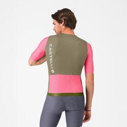 CASTELLI Tricou de ciclism cu mânecă scurtă - CORRETTO - roz/maro