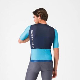 CASTELLI Tricou de ciclism cu mânecă scurtă - CORRETTO - albastru/turcoaz