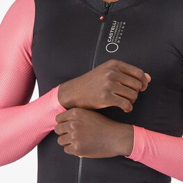 CASTELLI Tricou de ciclism cu mânecă lungă de vară - CORRETTO LS - negru/roz
