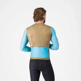 CASTELLI Tricou de ciclism cu mânecă lungă de vară - CORRETTO LS - maro/albastru