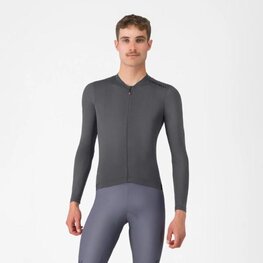 CASTELLI Tricou de ciclism cu mânecă lungă de vară - ESPRESSO 2 LS - gri