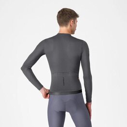 CASTELLI Tricou de ciclism cu mânecă lungă de vară - ESPRESSO 2 LS - gri