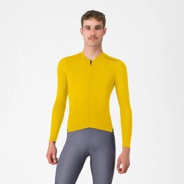 CASTELLI Tricou de ciclism cu mânecă lungă de vară - ESPRESSO 2 LS - galben