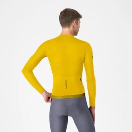 CASTELLI Tricou de ciclism cu mânecă lungă de vară - ESPRESSO 2 LS - galben