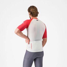 CASTELLI Tricou de ciclism cu mânecă scurtă - UNLIMITED ENDURANCE 3 - fildeş/roșu