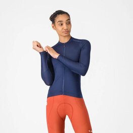 CASTELLI Tricou de ciclism cu mânecă lungă de vară - ESPRESSO 2 W - albastru