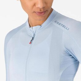 CASTELLI Tricou de ciclism cu mânecă lungă de vară - ESPRESSO 2 W - albastru