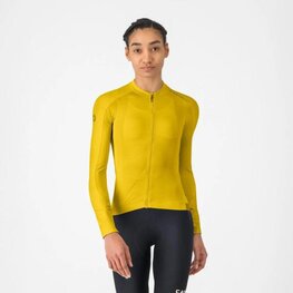 CASTELLI Tricou de ciclism cu mânecă lungă de vară - ESPRESSO 2 W - galben