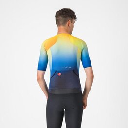 CASTELLI Tricou de ciclism cu mânecă scurtă - FREE SPEED 3 RACE TOP - albastru/galben