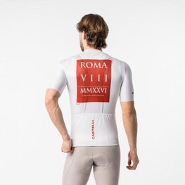 CASTELLI Tricou de ciclism cu mânecă scurtă - GIRO109 ROME - alb/roșu
