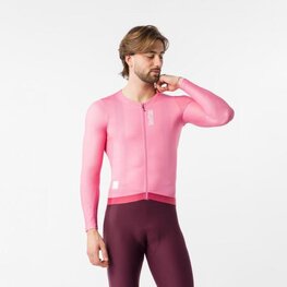 CASTELLI Tricou de ciclism cu mânecă lungă de vară - GIRO109 CORRETTO LS - roz