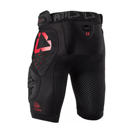 LEATT șorturi cu protecții - IMPACT SHORTS 3DF 5.0 - negru/roșu
