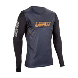 LEATT Tricou de ciclism cu mânecă lungă de vară - MTB GRAVITY 5.0 - negru